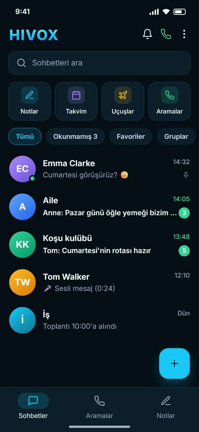 Tüm sohbetleriniz tek yerde