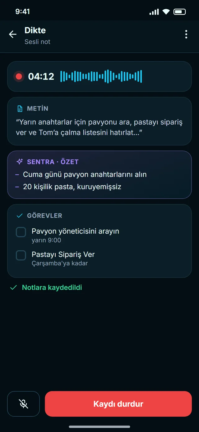 Söyleyin, SENTRA yazsın