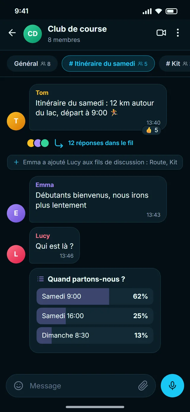 Chaque sujet a son propre fil